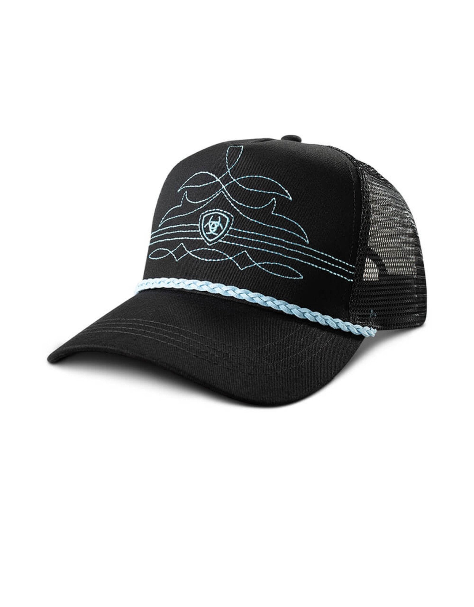 Ariat Ariat Black Ball Cap With Turquoise Medallion Stitching A300093133