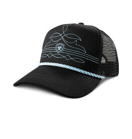 Ariat Ariat Black Ball Cap With Turquoise Medallion Stitching A300093133