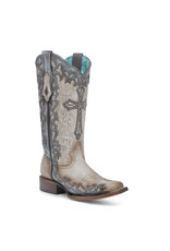 Corral Corral Ladies Bone Silver Jute & Cross Overlay Western Boots A4761 DISCONTINUED