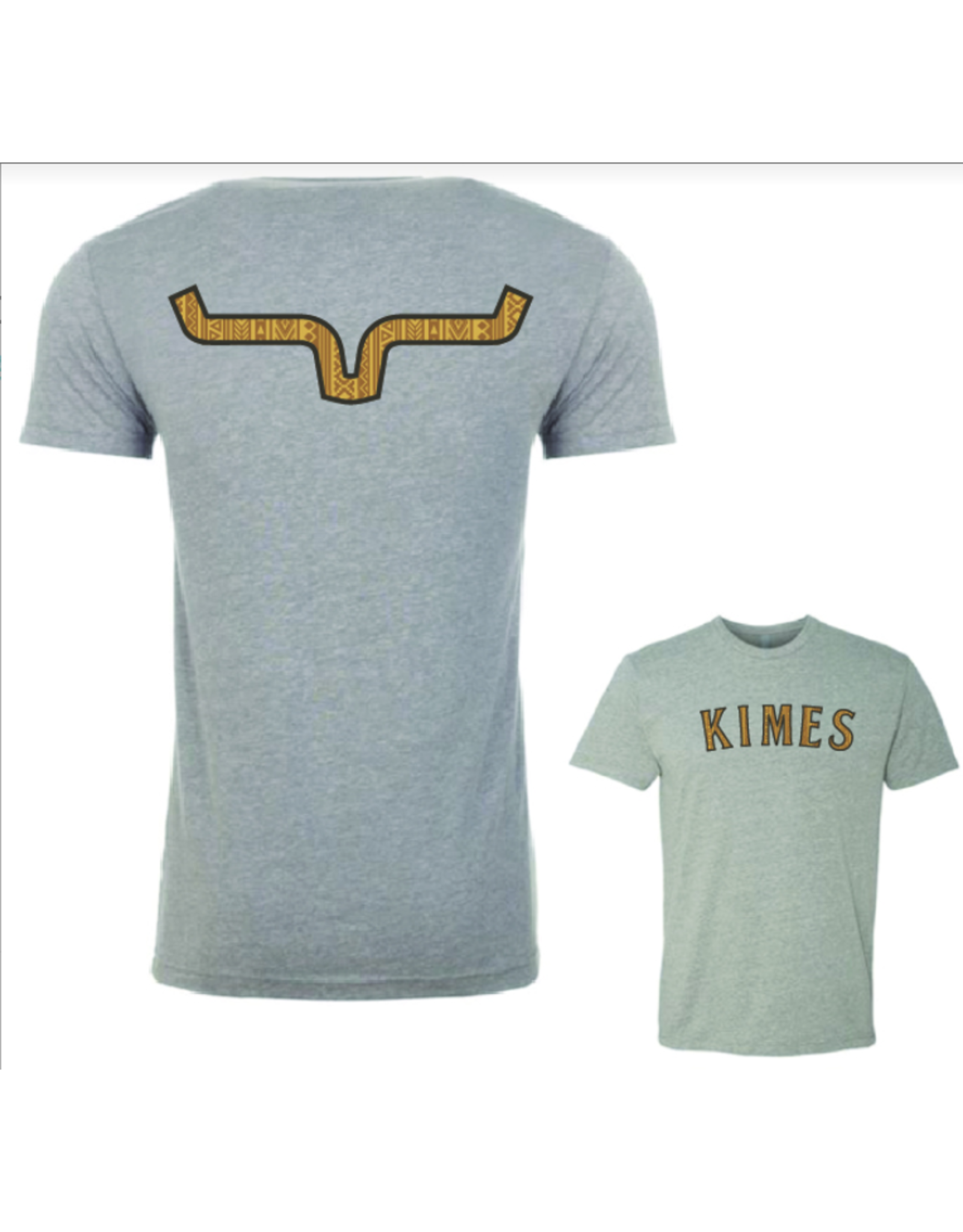 Kimes Ranch  Delano Aztec Logo Dark Heather Grey Tee