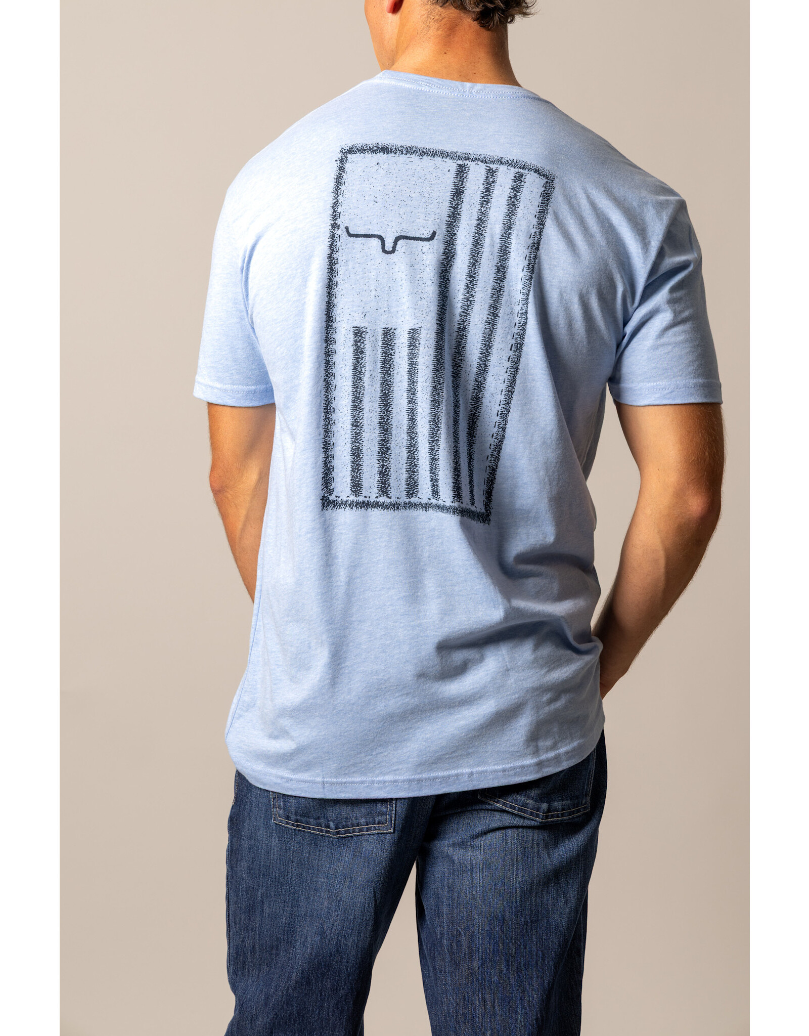 Kimes Ranch  Patched Heather Columbia Blue Tee