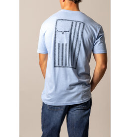 Kimes Ranch Patched Heather Columbia Blue Tee