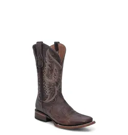 Circle G Mens Chocolate Embroidery Wide Sq. L6296 Western Boots