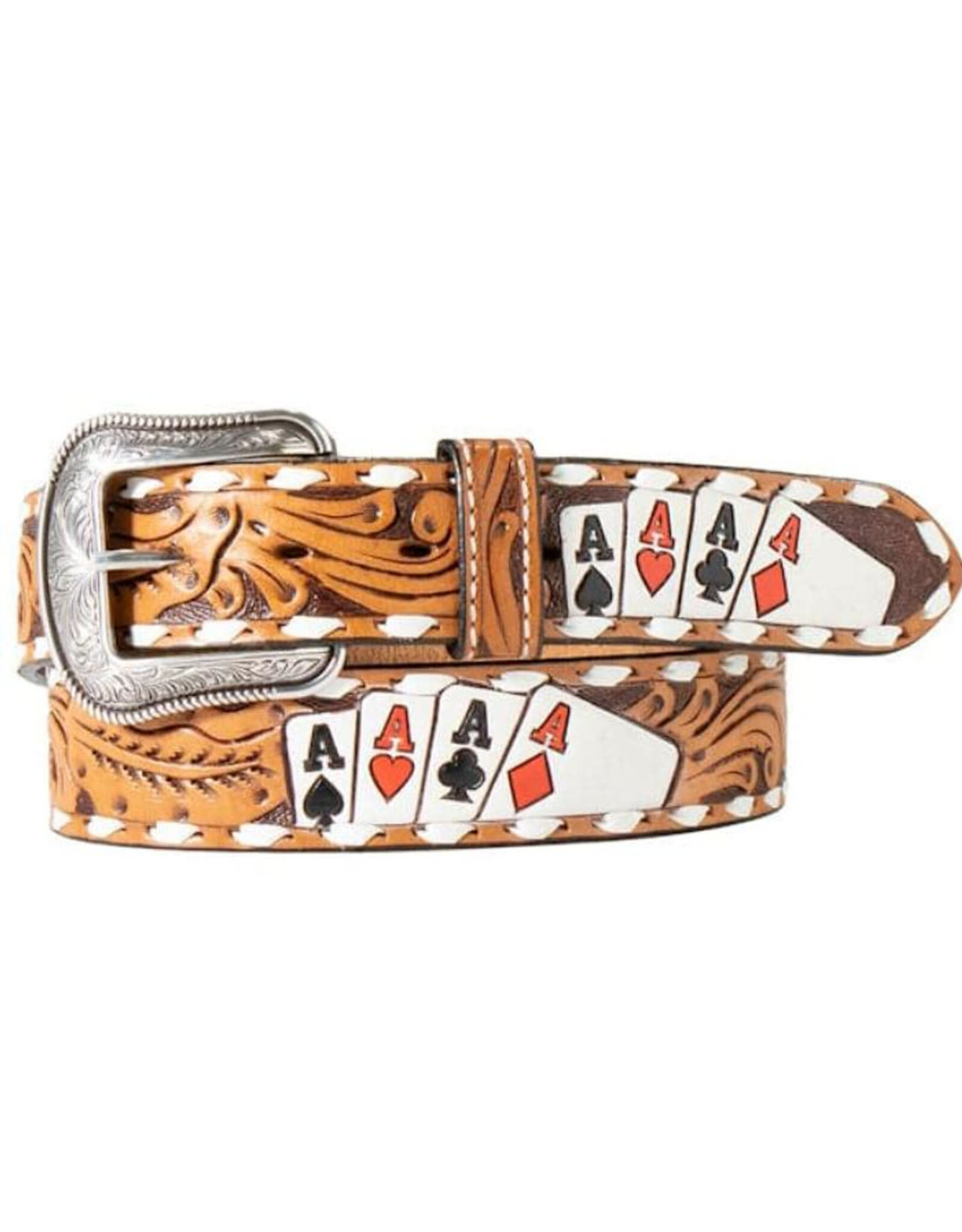 3D Belt Co Mens Hand Painted Aces D100016848 Card Suit Belt