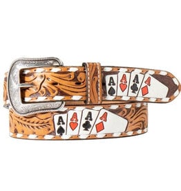 3D Belt Co Mens Hand Painted Aces D100016848 Card Suit Belt