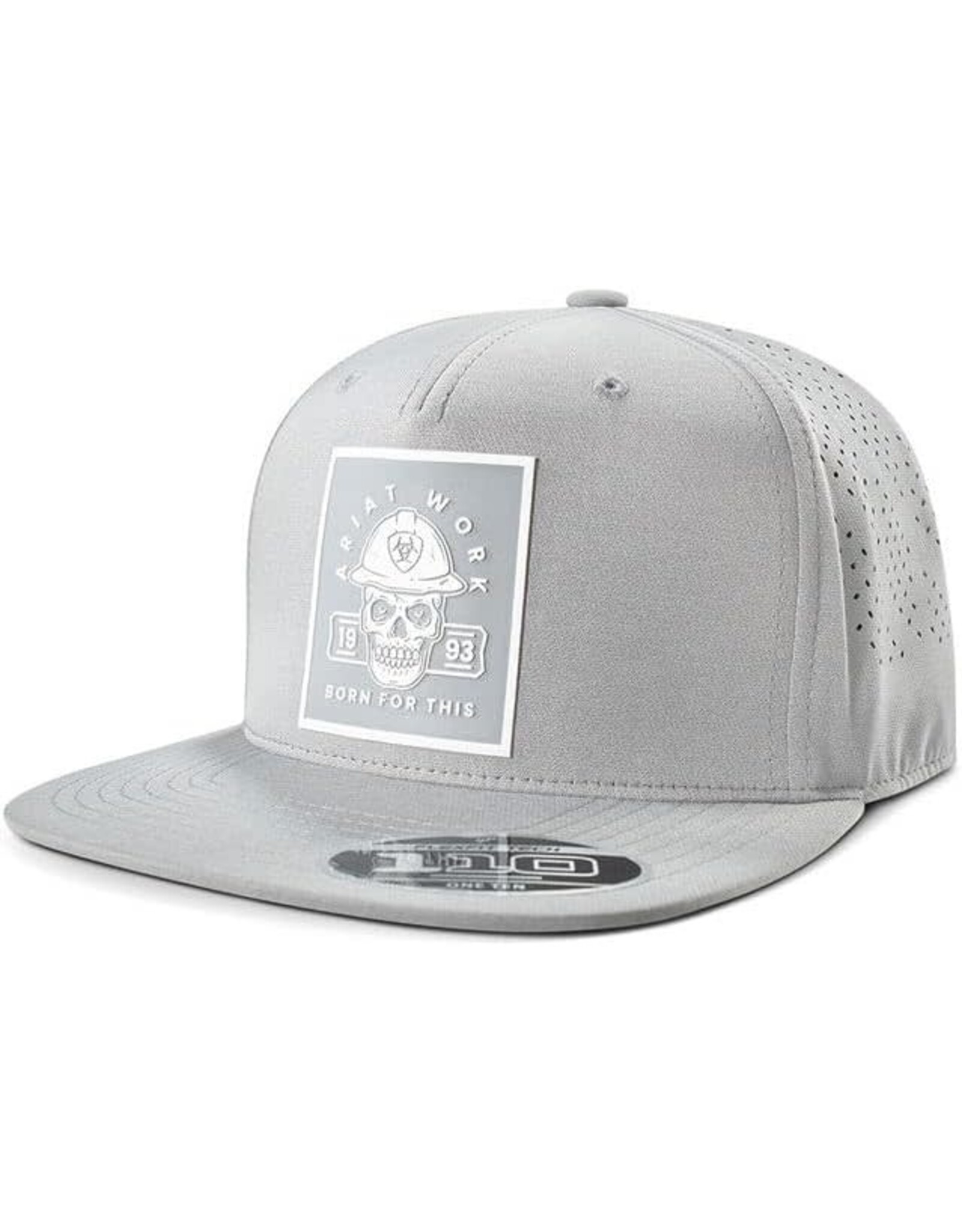 Ariat Grey Skull Work Logo Patch Vented Hat A290001206