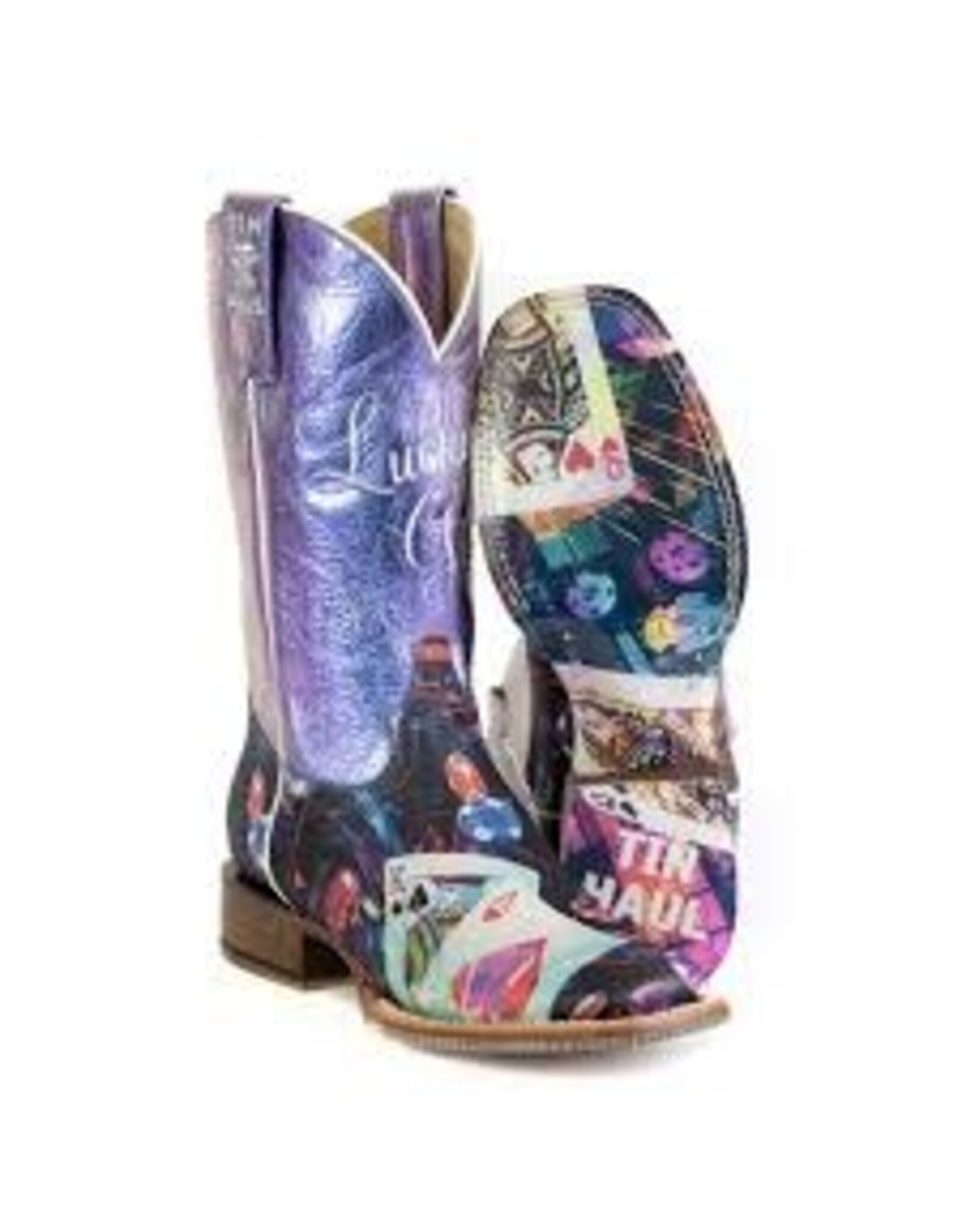 Tin Haul Tin Haul Ladies Lady Luck Games of Chance Sole  Western Boots 14-021-0007-1550 BL