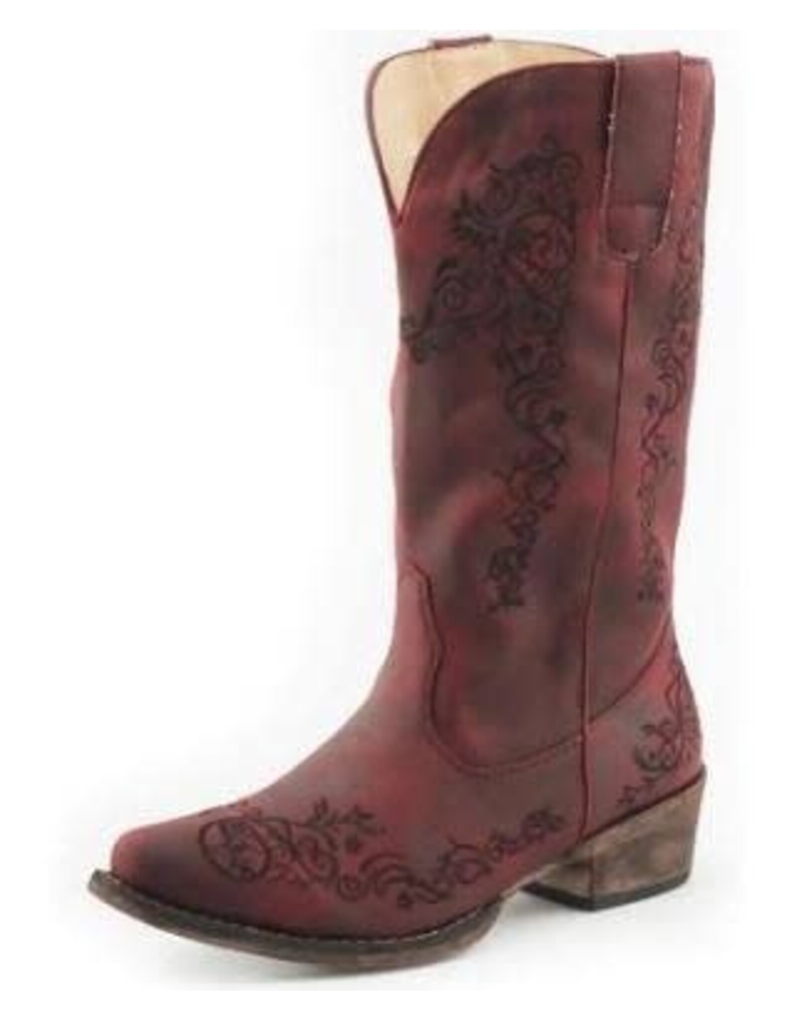 Roper Roper Womens Judith Red Faux Leather Snip Toe Boot 09-021-1566-1001 red