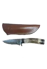 Circle SH Cutlery Circle SH Damascus Steel w/ Antler Handle CSH-GH9 Knife with Sheath