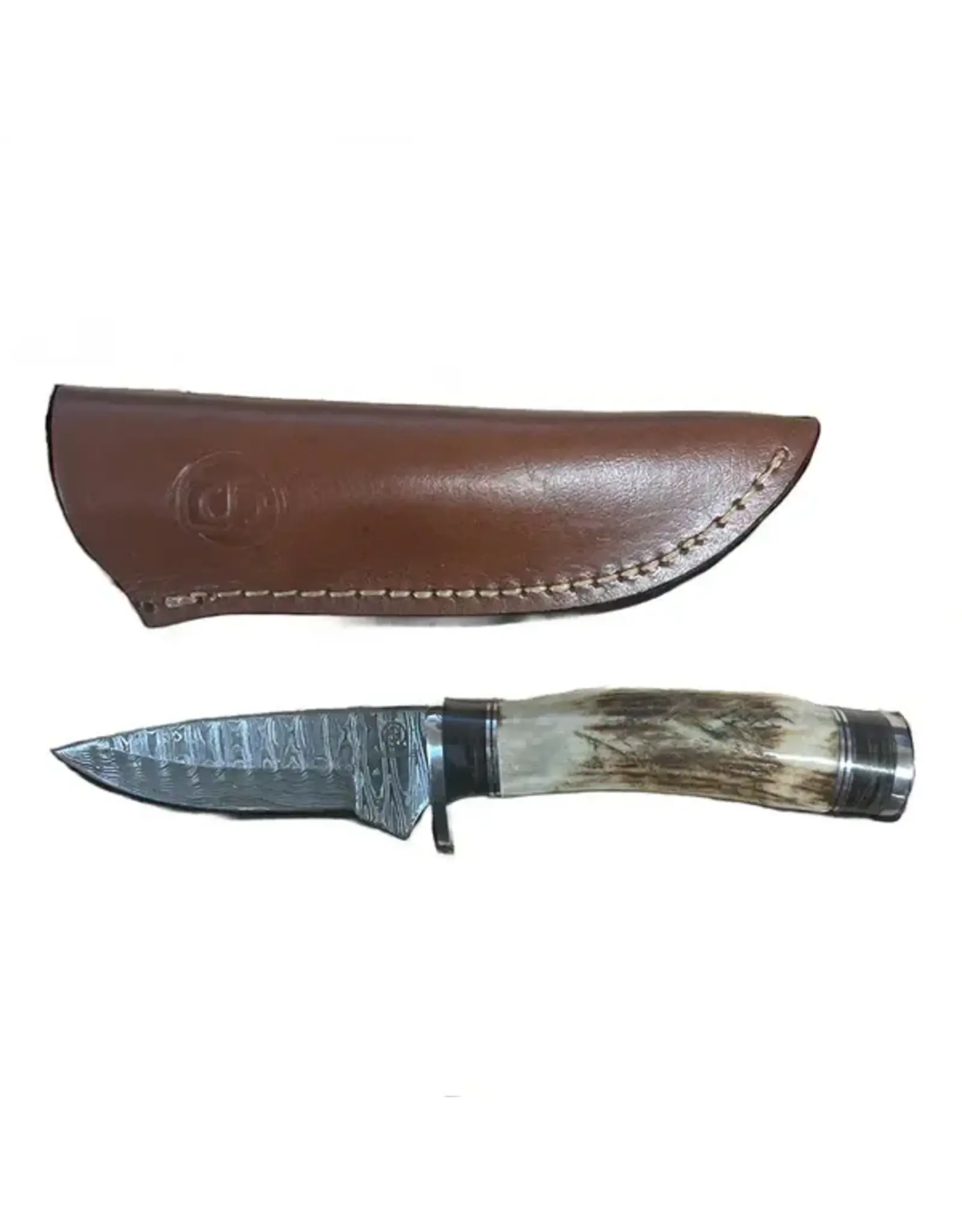Circle SH Cutlery Circle SH Damascus Steel w/ Antler Handle CSH-GH9 Knife with Sheath