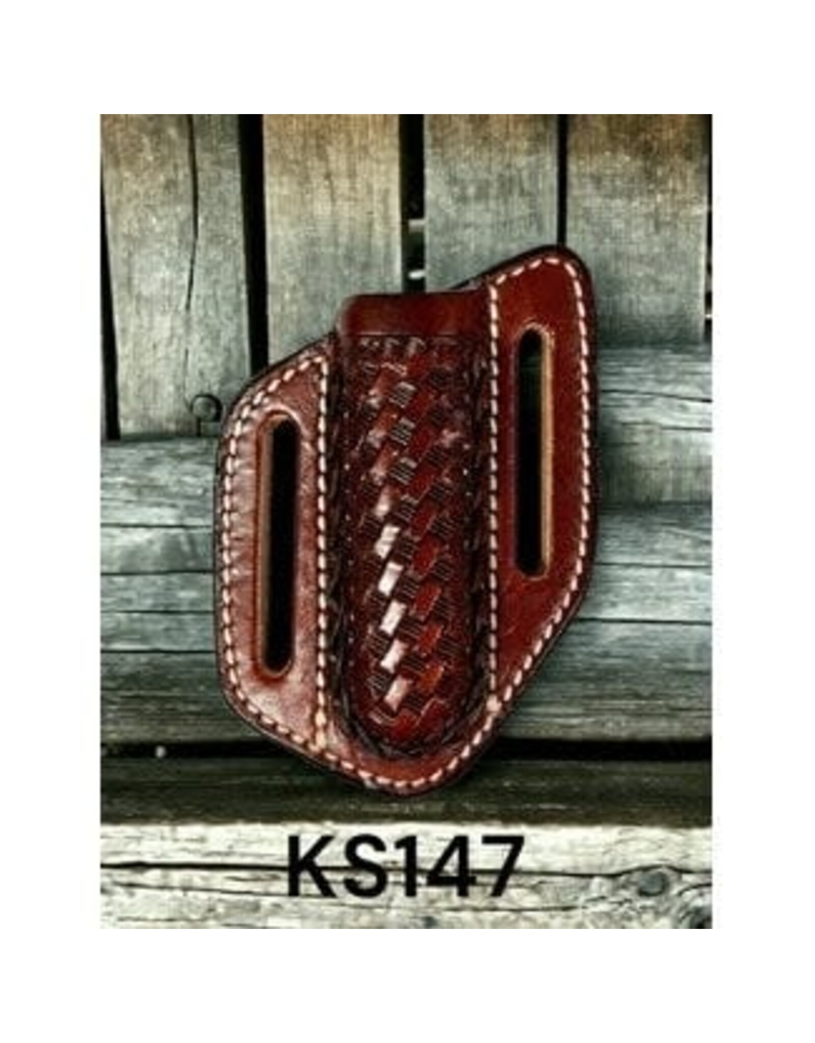Circle SH Circle SH Cognac Basketweave Knife Sheath KS-147