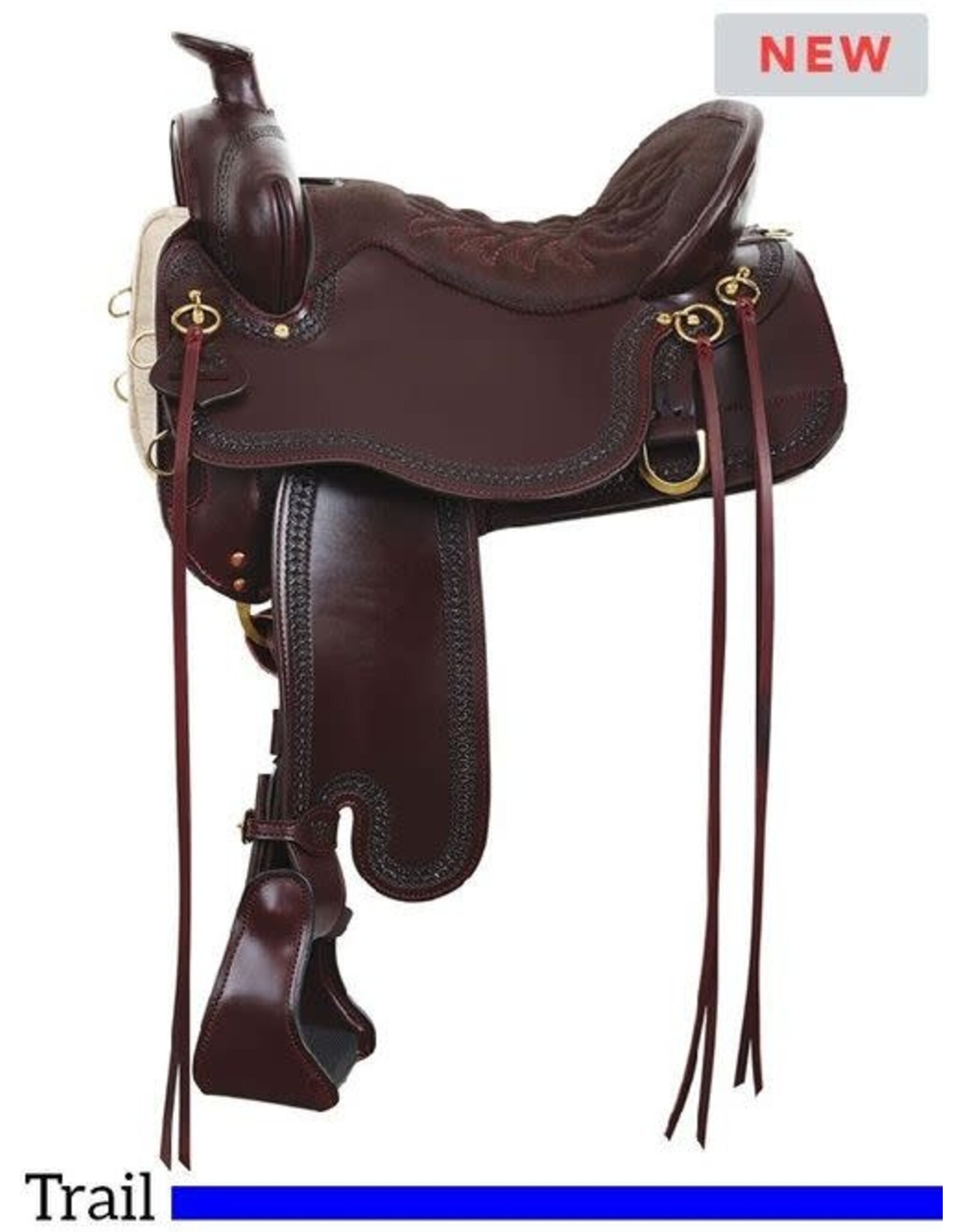 Tucker Tucker High Plains Heritage Heavy Oil Chestnut 18.5" Seat Wide Tree 360-8T1-9214-12 Trail Saddle