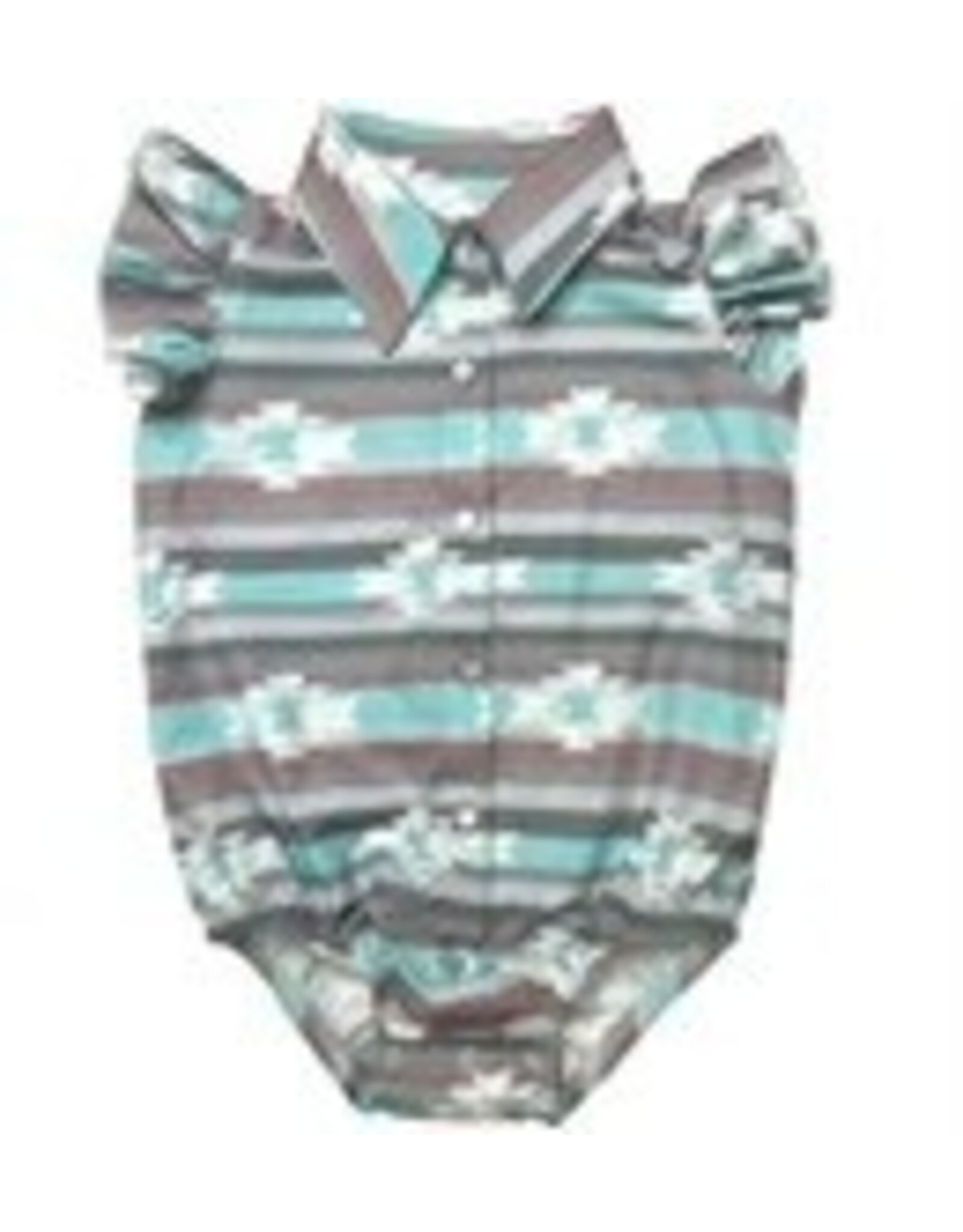 Shea Baby Shea Baby Teal Aztec SS Pearl Snap Onesie WRSB08