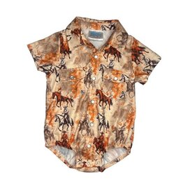 Shea Baby Shea Baby Traveling Cowboy SS Pearl Snap Onesie BOYSS20