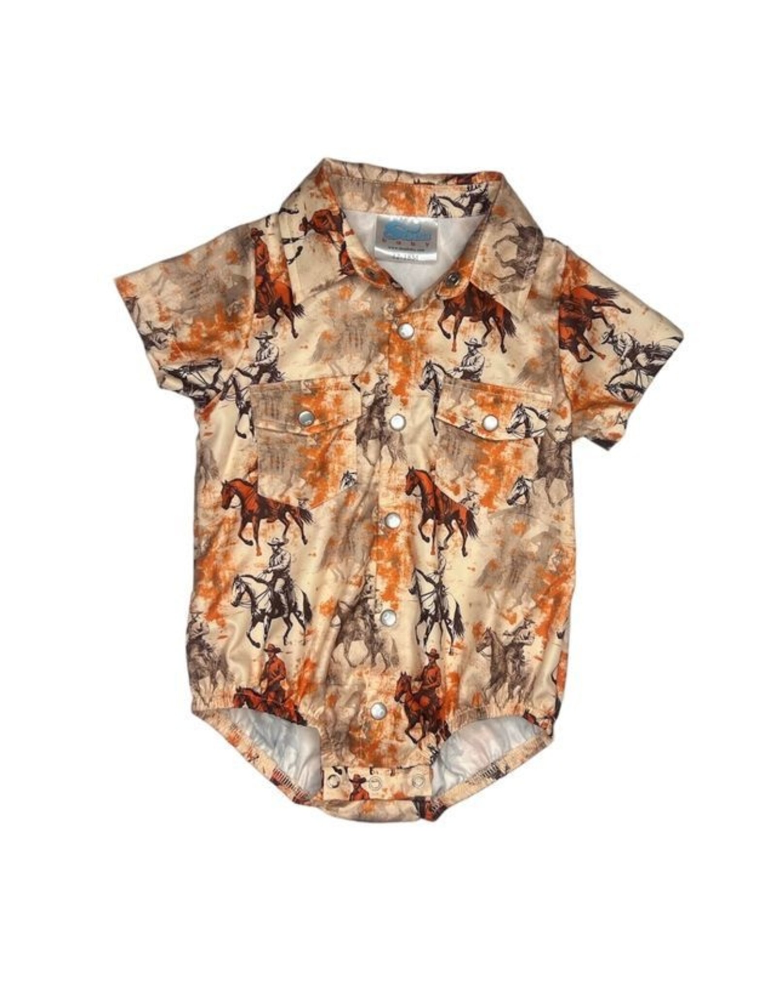 Shea Baby Shea Baby Traveling Cowboy SS Pearl Snap Onesie BOYSS20