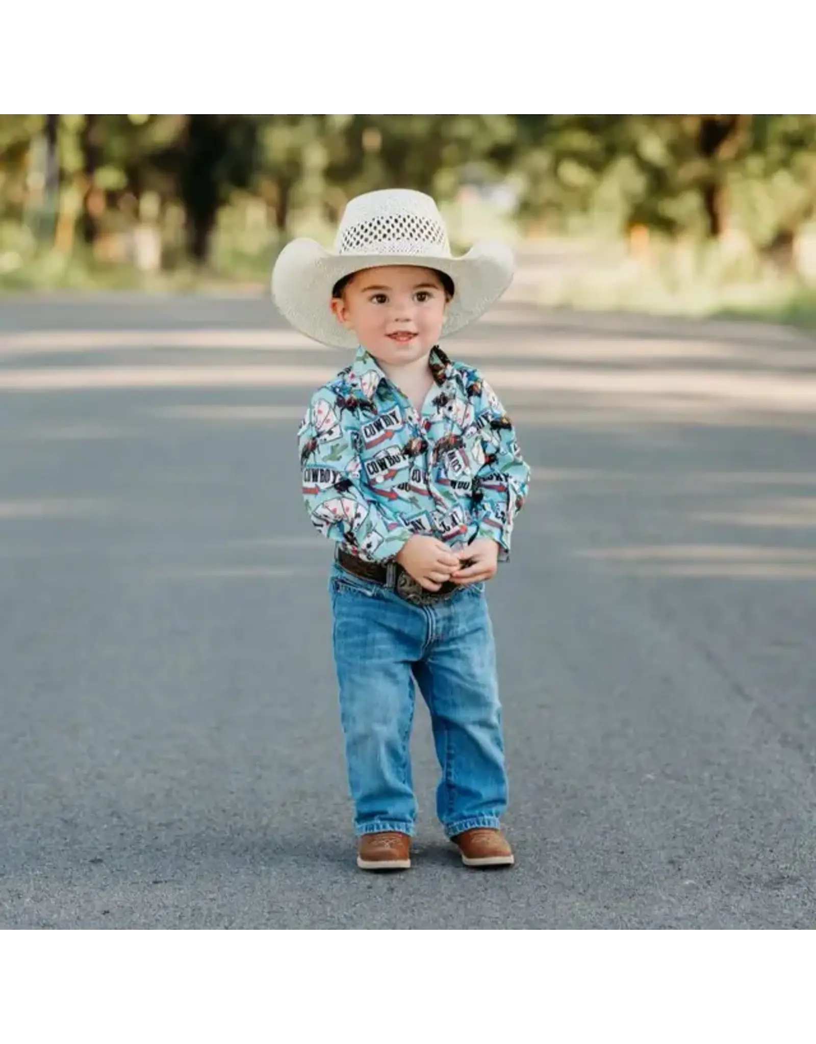 Shea Baby Shea Baby Vegas Cowboy LS Pearl Snap Onesie SNAP15