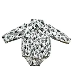 Shea Baby Shea Baby Western Diamond  LS Pearl Snap Onesie SNAP13