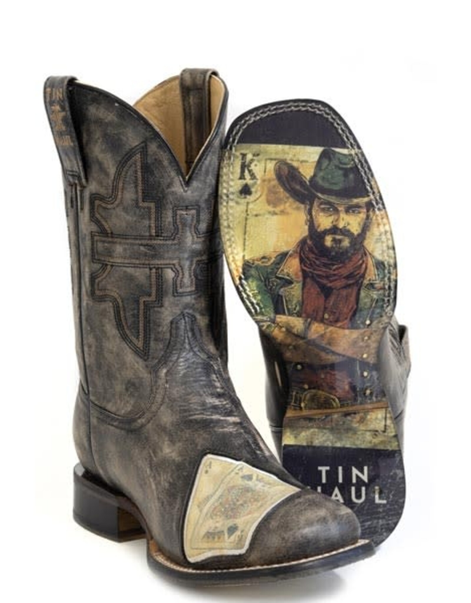 Tin Haul Tin Haul Mens Twenty-One Gambler Winning Outsole Western Boots 14-020–0077-0560 BL