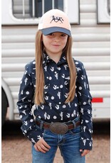 Cruel Cruel Girl Girls Cactus Print Long Sleeve Button Up Western Shirt CTW3230050 NAV