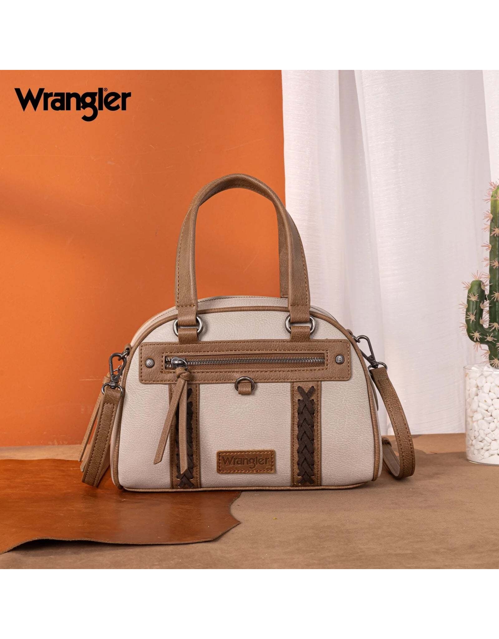 Wrangler Wrangler Whipstitch Tan Satchel/Crossbody Purse WG185-5112LGY