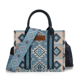 Wrangler Wrangler Tan/Denim Aztec Tote WG2209-8120SJN