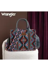 Wrangler Wrangler Southwestern Pattern Dual Sided Print Navy Tote/Crossbody Bag WG2213-8120SNY