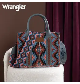 Wrangler Wrangler Southwestern Pattern Dual Sided Print Navy Tote/Crossbody Bag WG2213-8120SNY