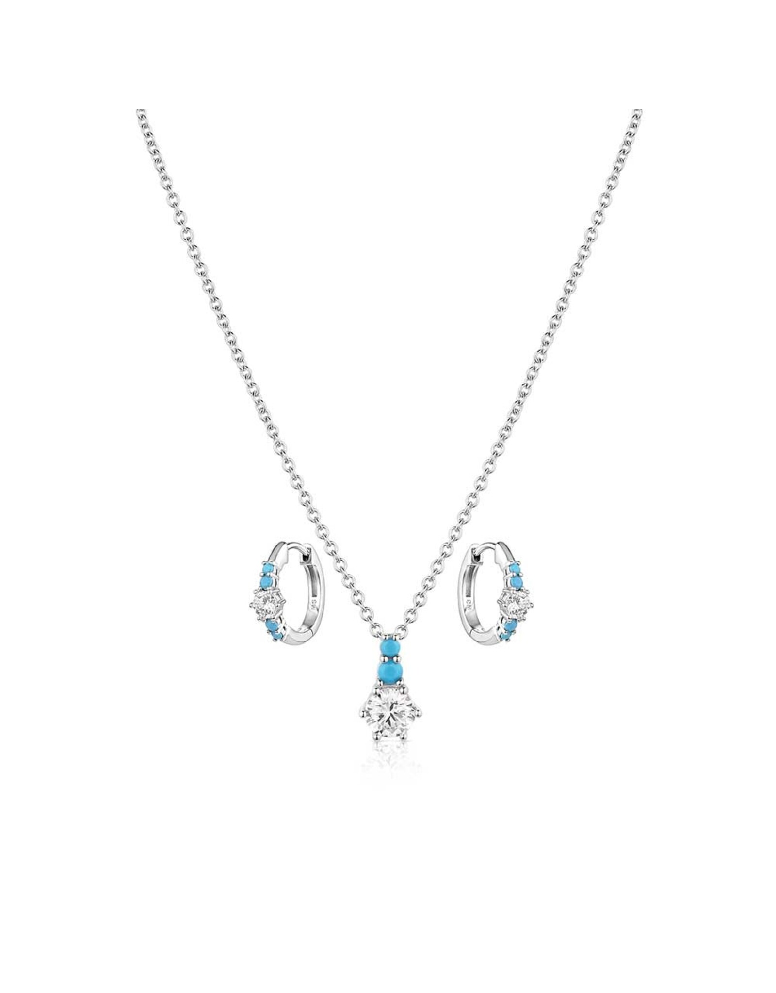 Montana Silversmiths Montana Silversmiths Frosty Morning Turquoise/CZ Dainty Jewelry Set JS6209