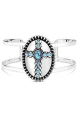 Montana Silversmiths Montana Silversmiths Unbroken Faith Cross & Turquoise Cuff Bracelet BC6320