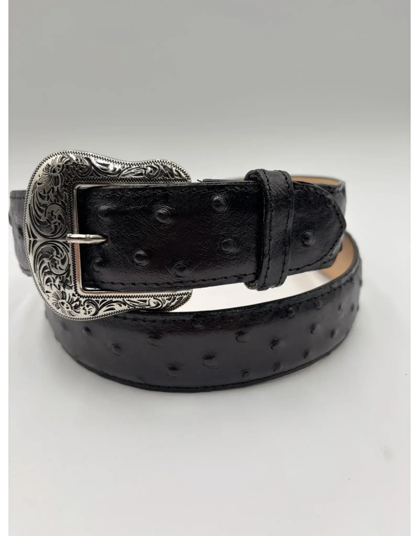 Cowtown Cowtown Mens Black Ostrich Print Belt H6086