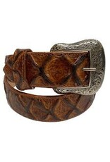 Cowtown Cowtown Mens Cognac Pirarucu Print Belt H156