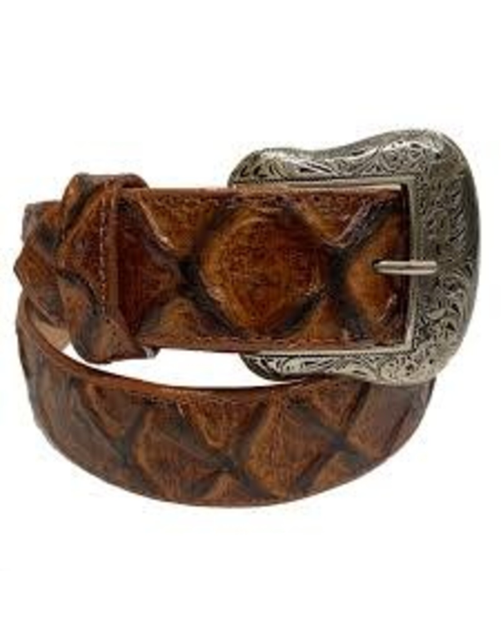 Cowtown Cowtown Mens Cognac Pirarucu Print Belt H156