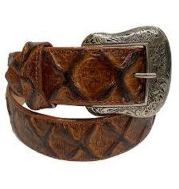 Cowtown Cowtown Mens Cognac Pirarucu Print Belt H156
