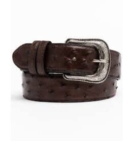 Cowtown Cowtown Mens Chocolate Ostrich Print Belt H6073