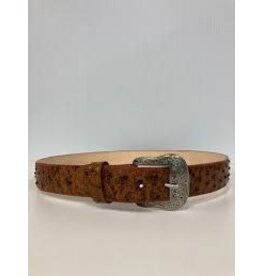 Cowtown Cowtown Mens Cognac Ostrich Print Belt H6064