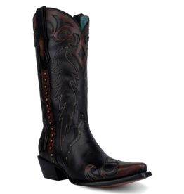 Corral Corral Ladies Black/Cognac Embroidery & Studs F1352 Western Boots