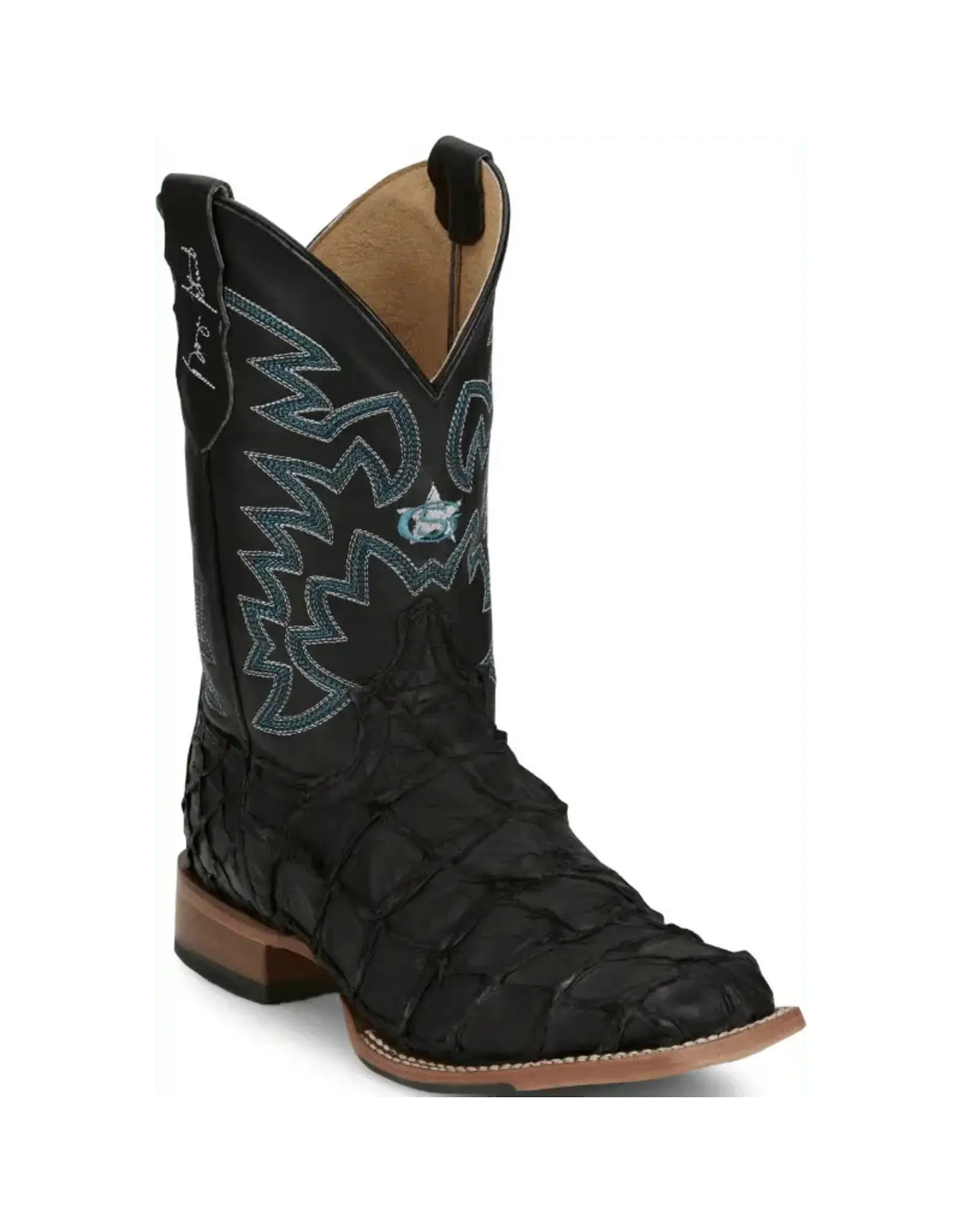 Justin Justin Ocean Front Pirarucu George Strait GR5708 Black Exotic Boot