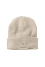 Carhartt Carhartt Oat Milk Leather Patch  Knit Beanie 101070-A16