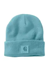 Carhartt Carhartt Dusted Aqua Leather Patch Knit Beanie 101070-H08