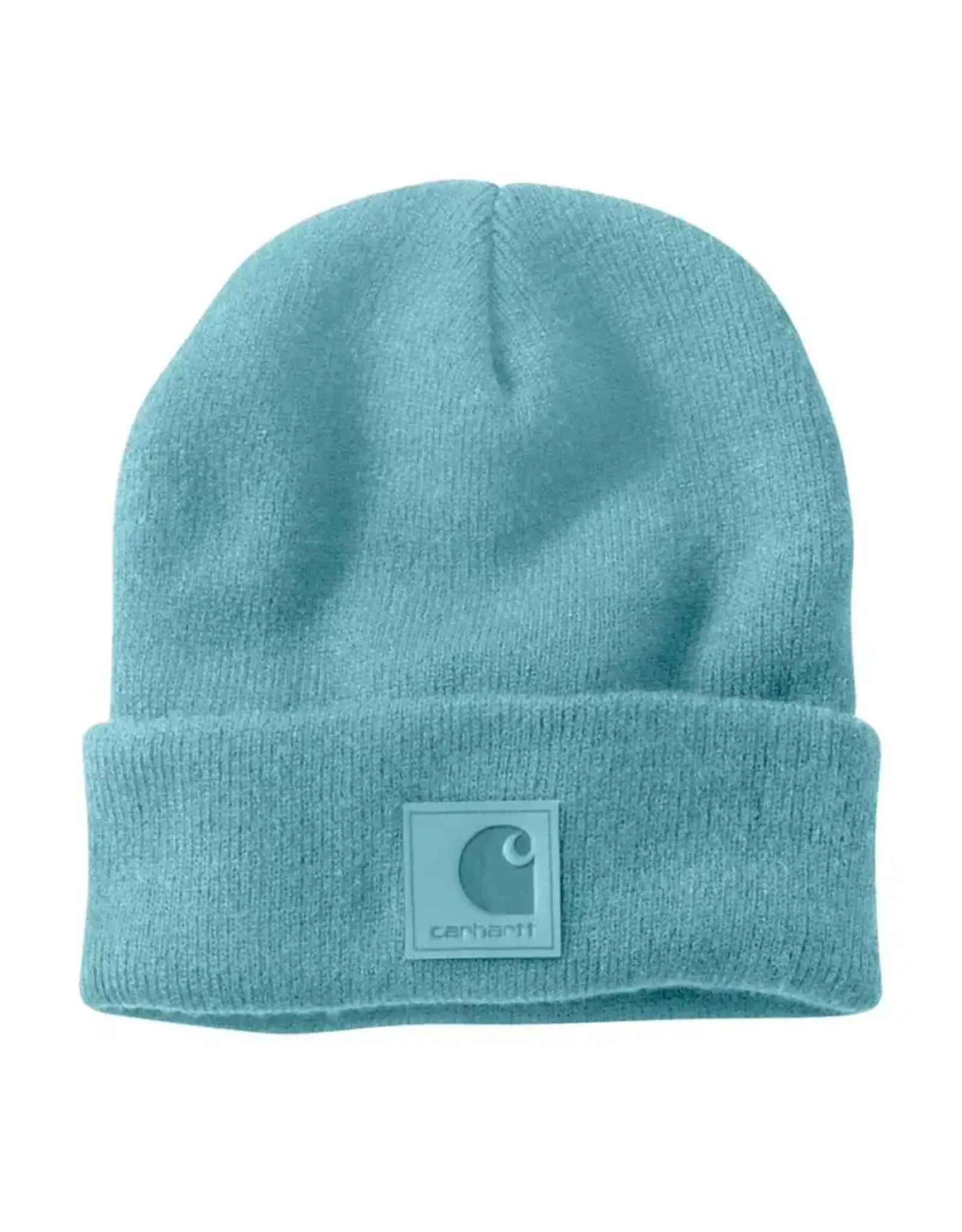 Carhartt Carhartt Dusted Aqua Leather Patch Knit Beanie 101070-H08