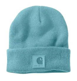 Carhartt Carhartt Dusted Aqua Leather Patch Knit Beanie 101070-H08
