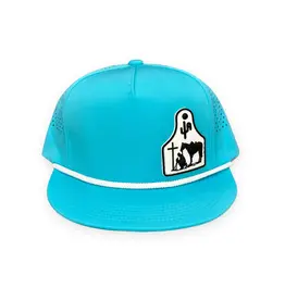 Cactus Alley Hat Co. Cactus Alley "Cowboy at the Cross" Turquoise Laser Cap