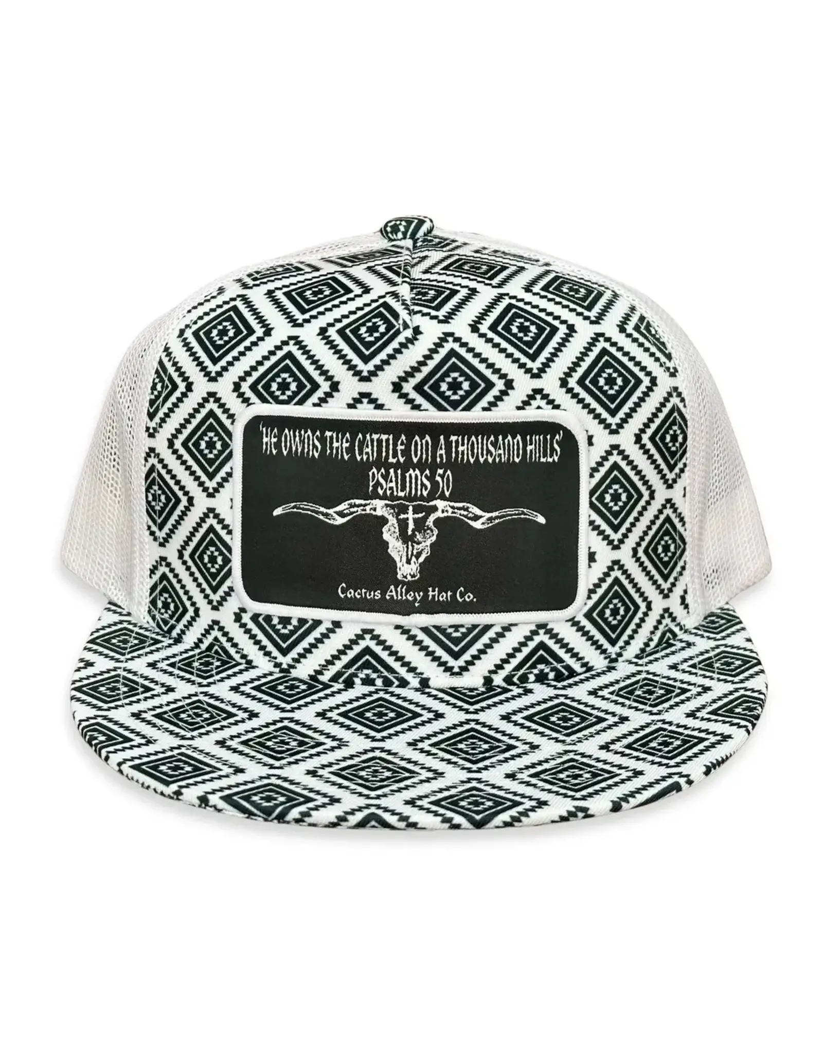 Cactus Alley Hat Co. Cactus Alley "Psalm 50" Black/White Aztec Snapback Cap