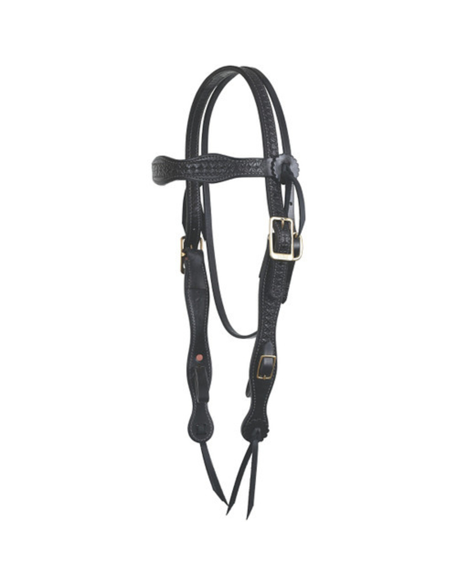 Tucker Heritage River Plantation Headstall 346H-1111-GY Black Tooled/Brass Grey Stitching