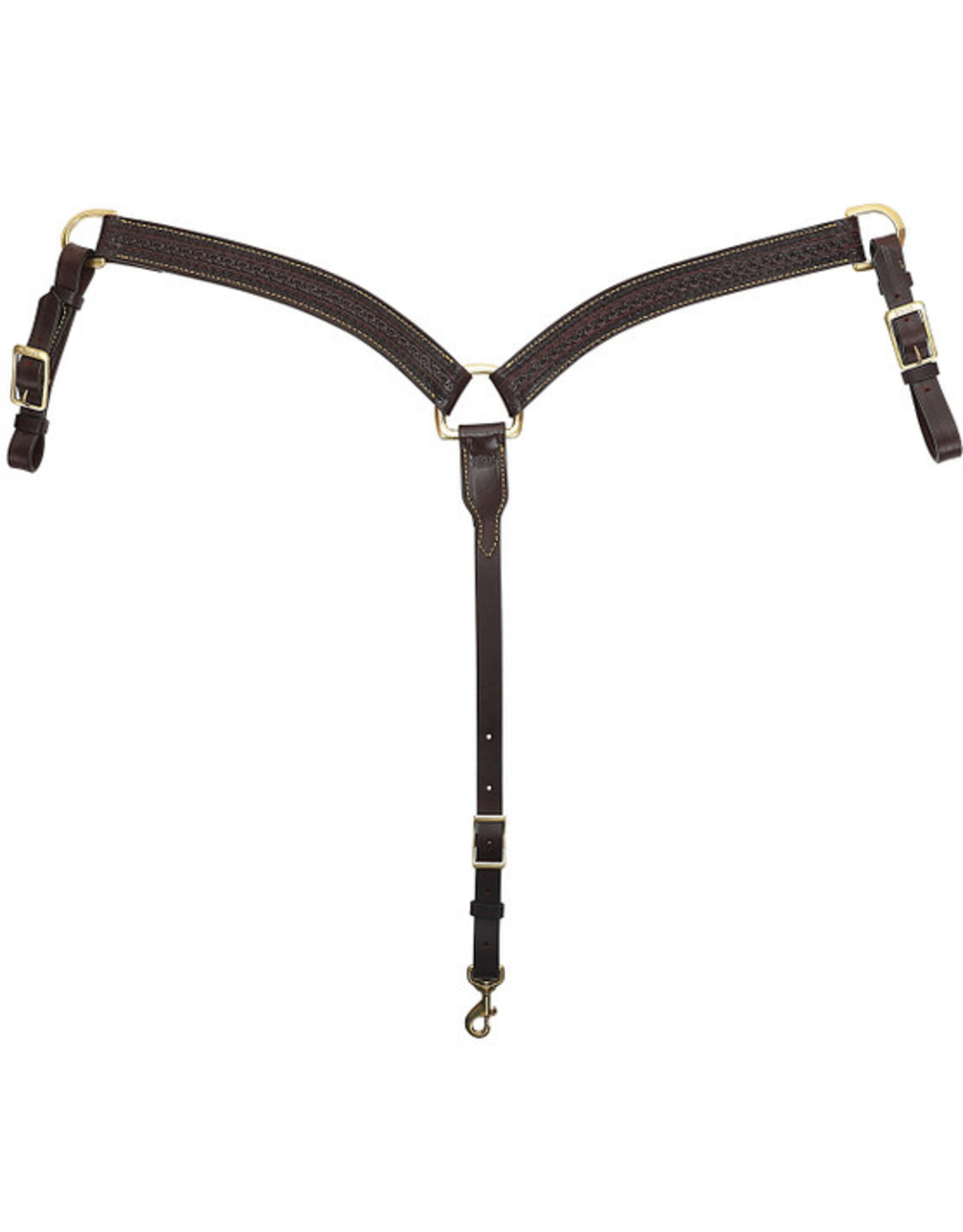 Tucker Heritage Cheyenne Breast Collar 367B-1T11-G Chestnut/Brass Gold Stitching