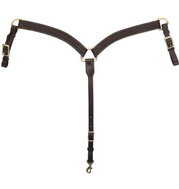 Tucker Heritage Cheyenne Breast Collar 367B-1T11-G Chestnut/Brass Gold Stitching