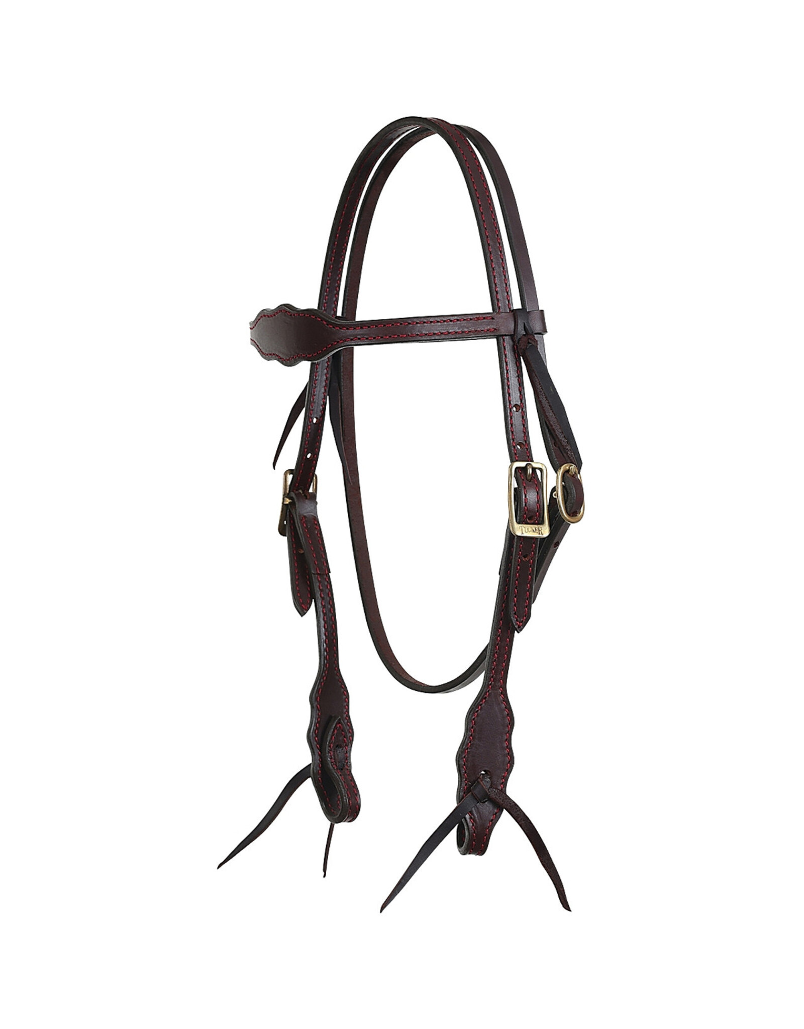 Tucker  Heritage Endurance Headstall 359H-1T01-R Brass Chestnut W/Red Stitching
