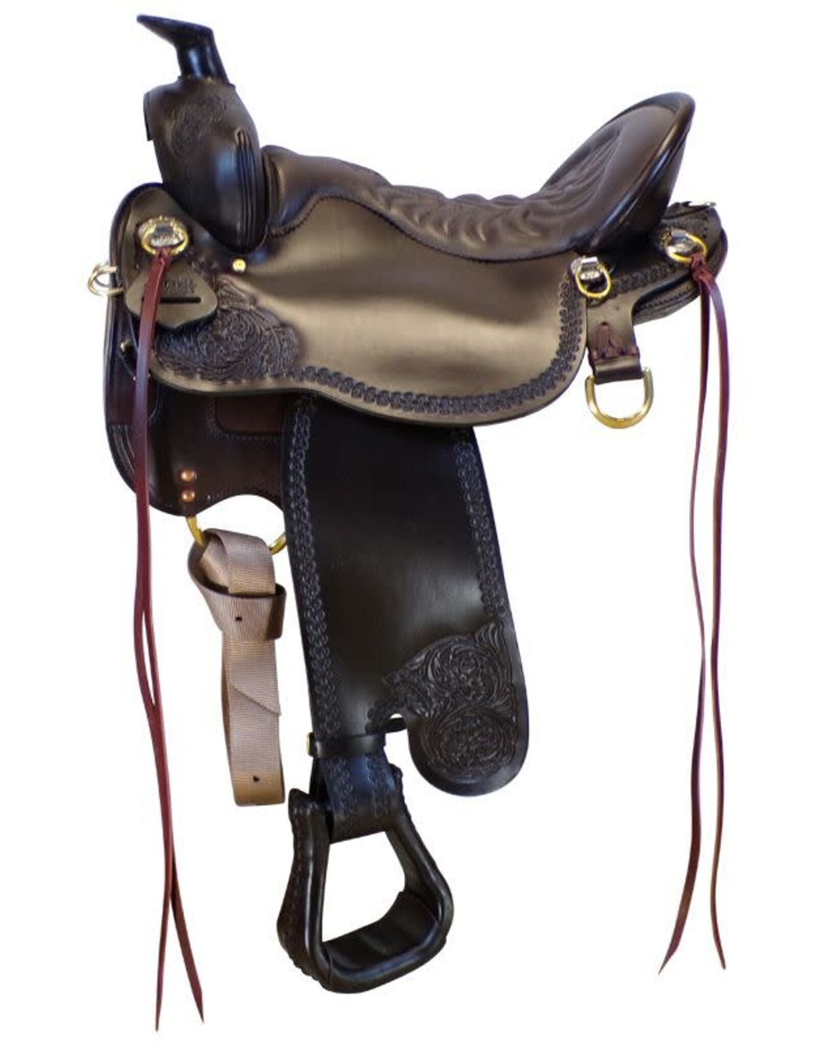 Tucker High Plains T60-620-5113-22 16.5" Seat Walnut Wide Tree Trail Saddle