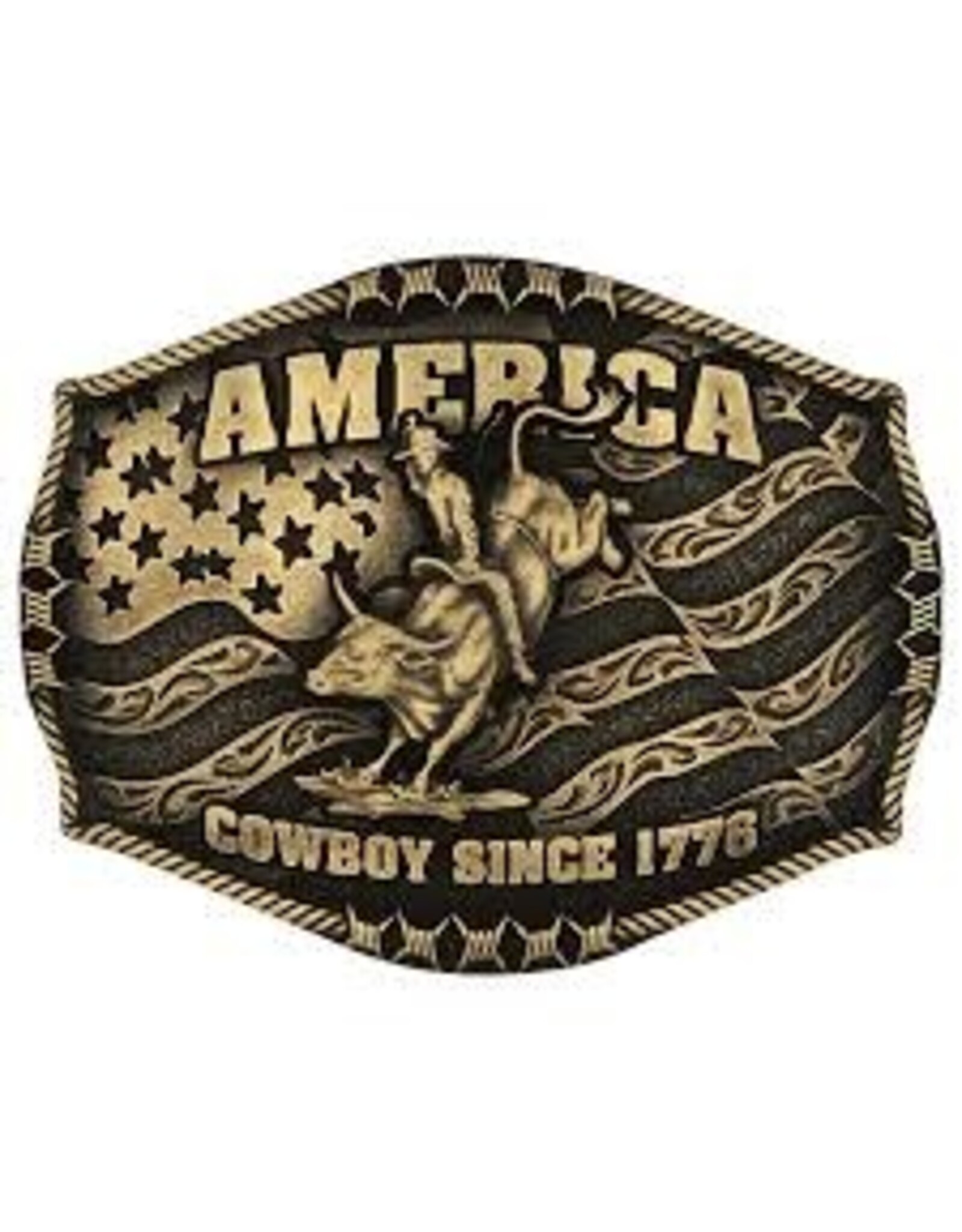 Attitude Jewelry Attitude Cowboy 1776 Belt Buckle A1002C