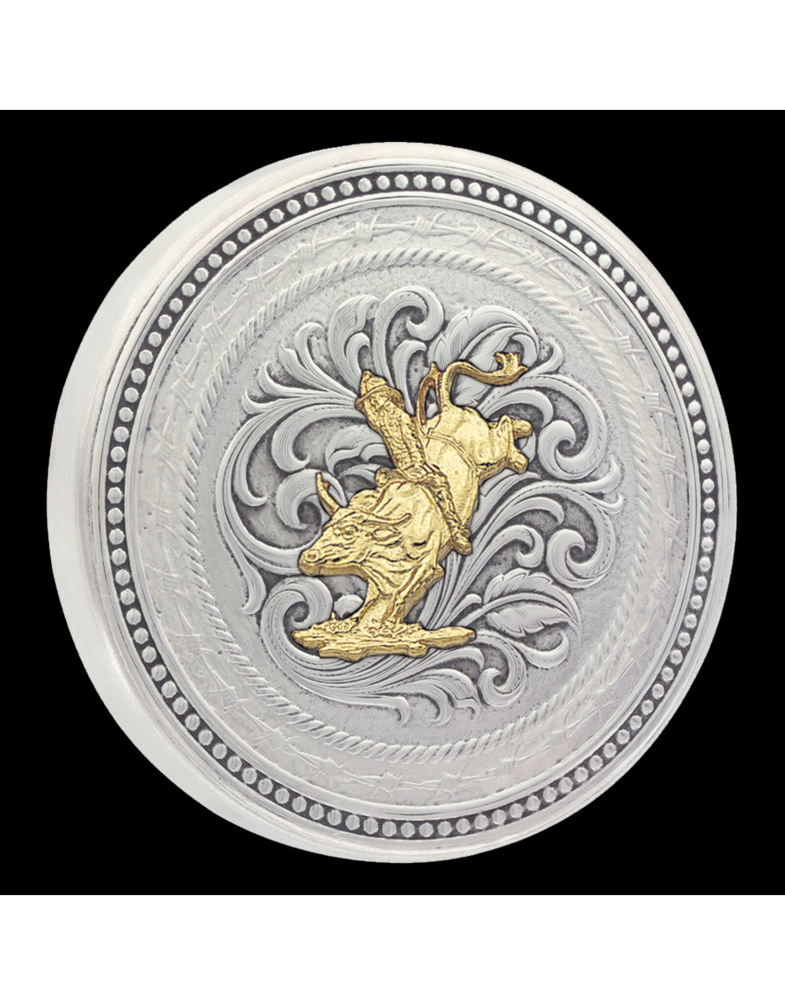 Montana Silversmiths Montana Silversmith German Silver Bull Rider Snuff Can LID8-646